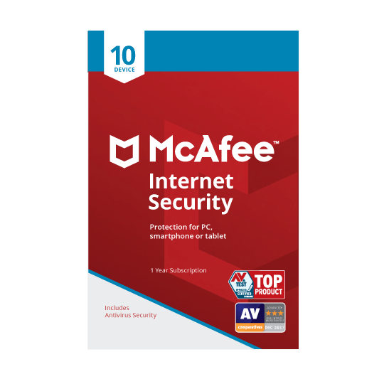 McAfee 2019 Internet Security 10 Devices ZA ESD - Digital code will be emailed - KOODOO