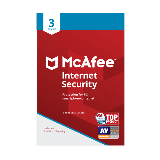 McAfee 2019 Internet Security 3 Devices ZA ESD - Digital code will be emailed - KOODOO