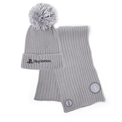 PlayStation - Silver Beanie & Scarf Gift Set - KOODOO