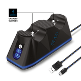 PS5 Twin USB Charging Dock & Play & Charge Cable - Black - KOODOO