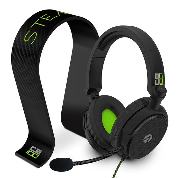 STEALTH C6-100 Headset & Stand Bundle – Carbon Edition Black/Green - KOODOO