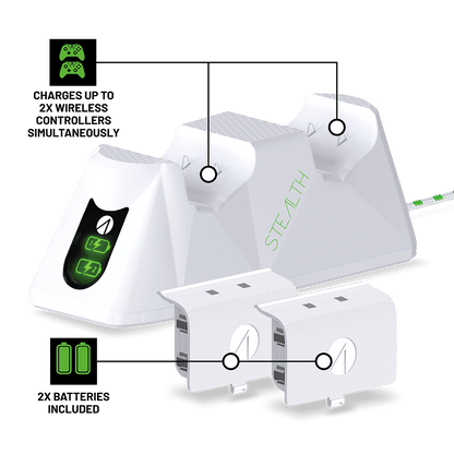 Series X Twin Battery Packs & Charging Dock - White - KOODOO