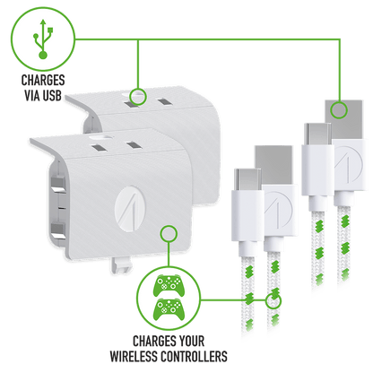 Series X Twin Play & Charge Battery Packs - White - KOODOO