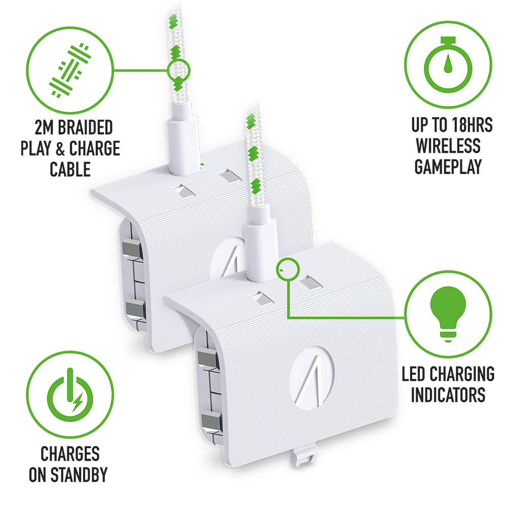 Series X Twin Play & Charge Battery Packs - White - KOODOO