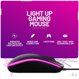 Stealth Light Up Gaming Setup Bundle – Keyboard, Mouse, Mouse Pad, C6-100 LED Gaming Headset - KOODOO