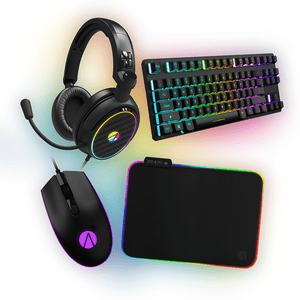 Stealth Light Up Gaming Setup Bundle – Keyboard, Mouse, Mouse Pad, C6-100 LED Gaming Headset - KOODOO