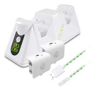 Xbox Twin Charging Dock with Play & Charge Cable - White - KOODOO